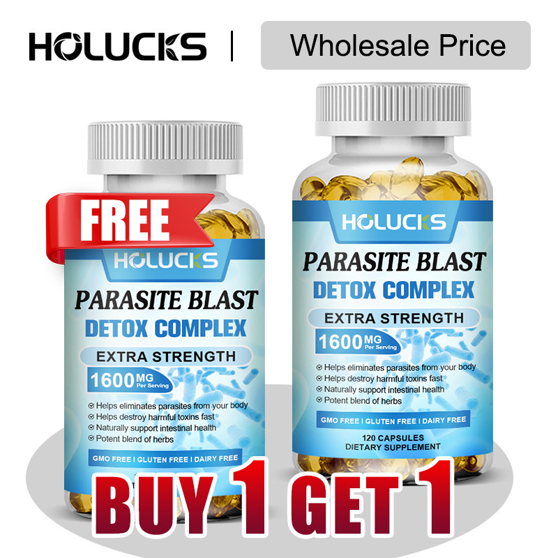 ซื้อ 1 แถม 1! ผลิตภัณฑ์เสริมอาหาร Parasite Blast Detox Complex 1600 มก. สําหรับดีท็อกซ์ระบบลําไส้และ