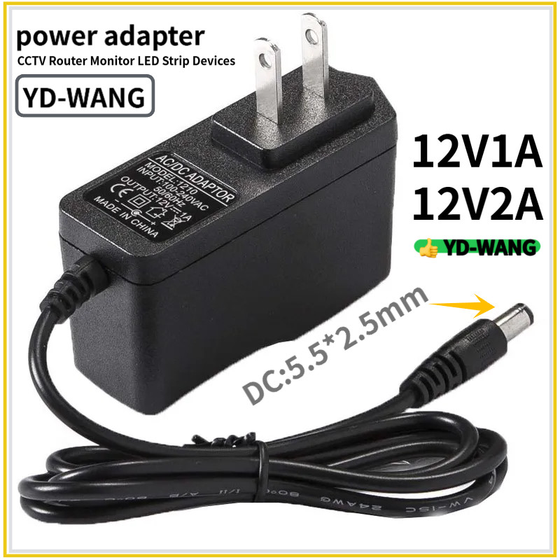 ประสิทธิภาพสูง 12V 1A และ 12V 1A DC Power Charger Adapter 5.5x2.1 มม.2.5 มม.สําหรับกล้องวงจรปิด Router Monitor LED Strip