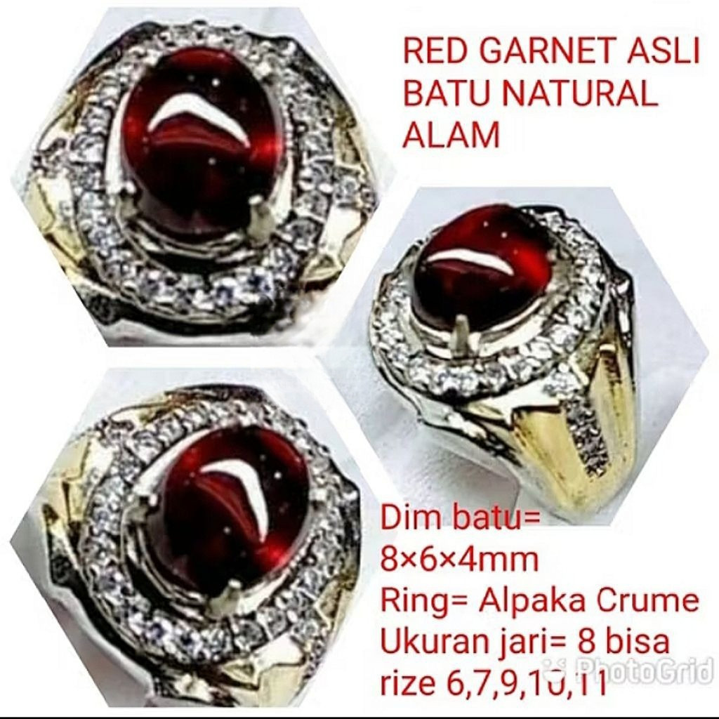 RED GARNET STONE RING หินธรรมชาติของแท้