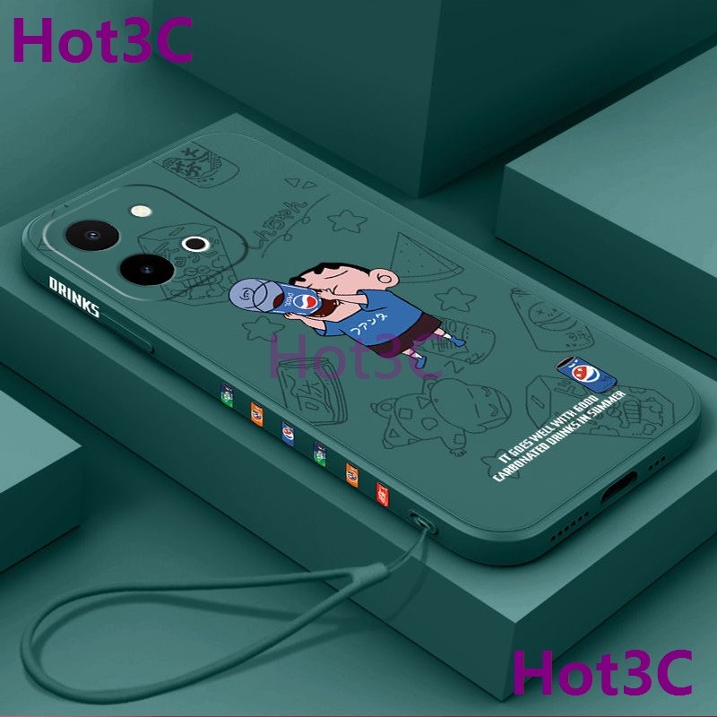 เคส For Vivo Y28 4G tpu KLXX ซิลิโคนเหลวยางขอบตรงเคสโทรศัพท์ป้องกัน