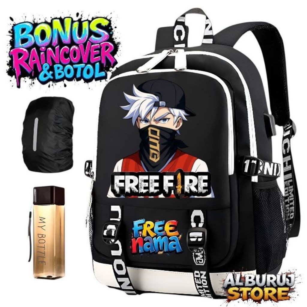 FreeFire Boyah กระเป๋าเป้โรงเรียนเด็กชายตัวละคร Super Hero
