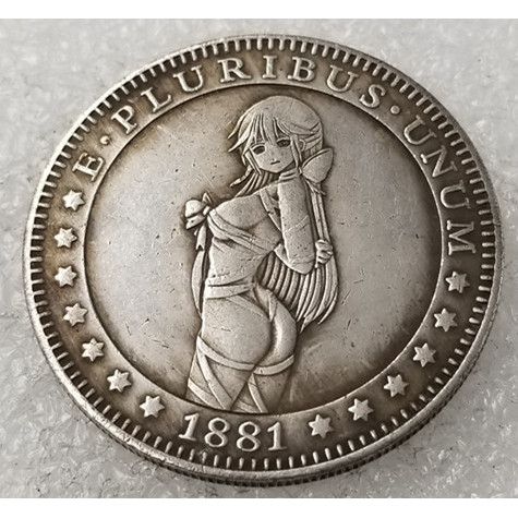 งานฝีมือโบราณ Wanderer American Morgan Coin Silver Dollar Silver Round 90012-30 */* -2+