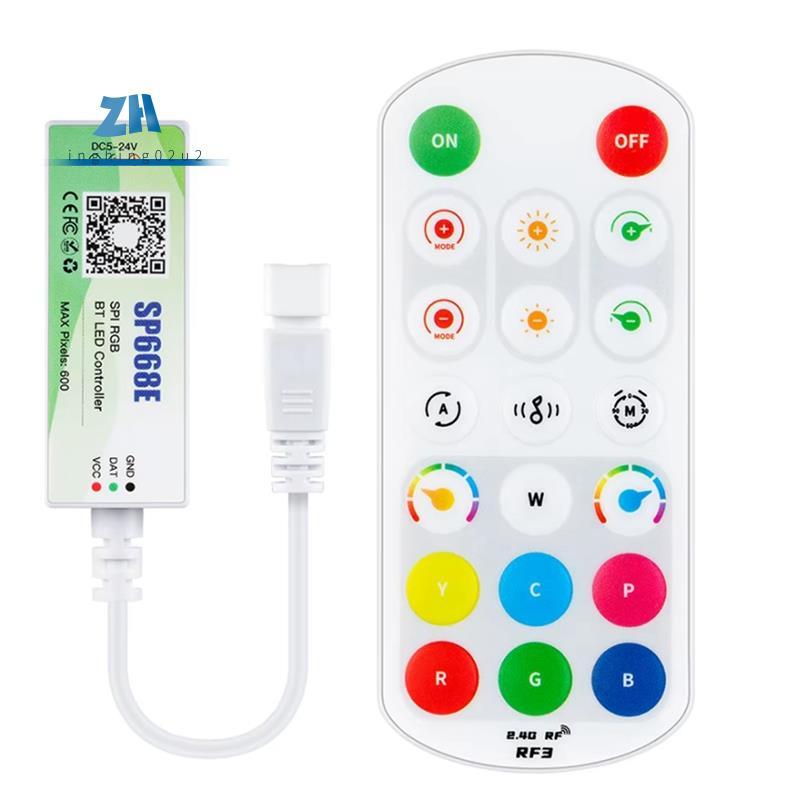 SP668E สําหรับ WS2811 สําหรับ WS2812B SPI RGB LED Controller 600 IC BT APP 2.4G ระยะไกลสําหรับ DIY แ