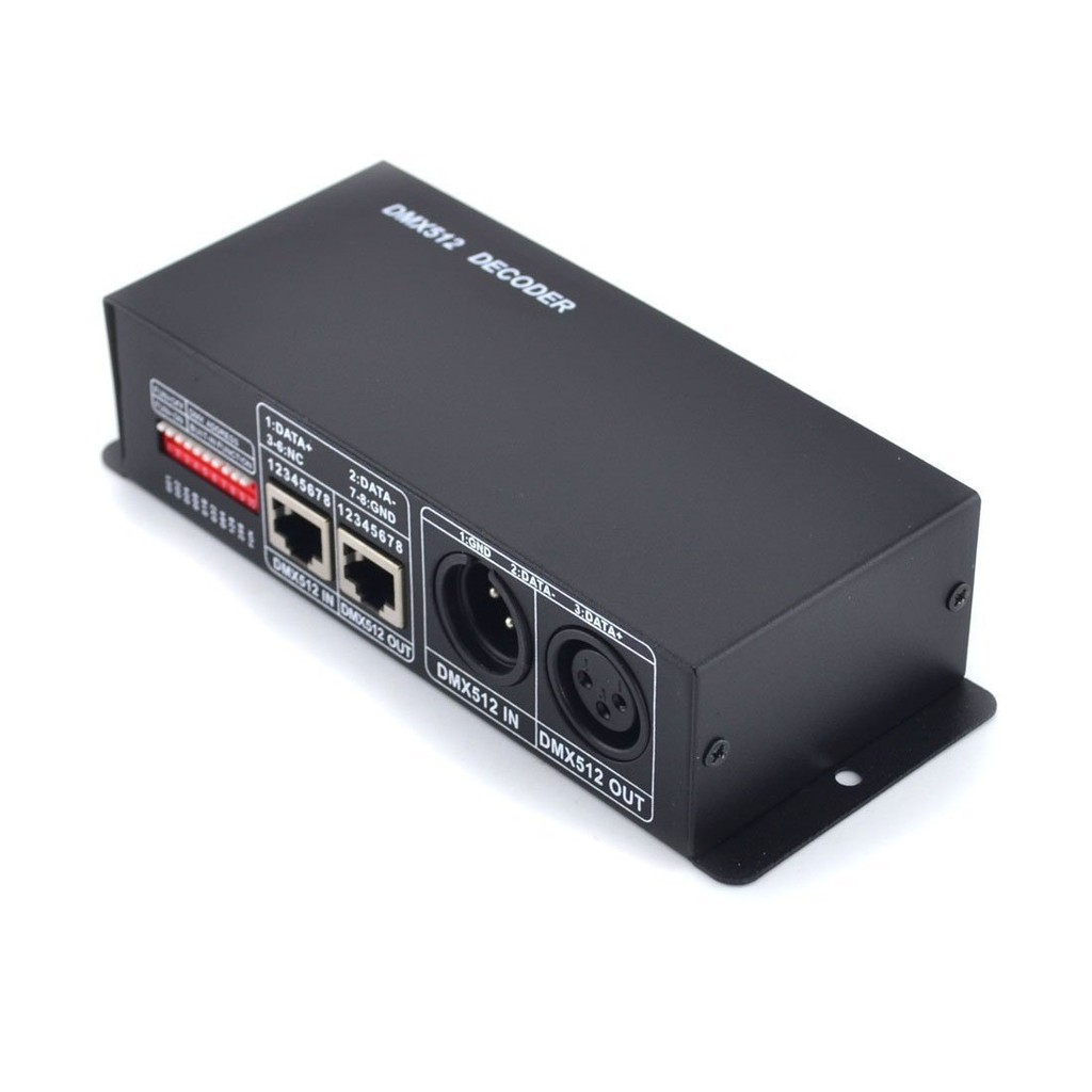 คอนโทรลเลอร์ DMX512 แถบไฟสีสันสดใส คอนโทรลเลอร์ DMX512 ถอดรหัส DMX512 สี่ช่อง