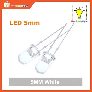 LED Diode 2 ขา แบบใส ขนาด 5mm สีขาว แดง เหลือง เขียว น้ำเงิน