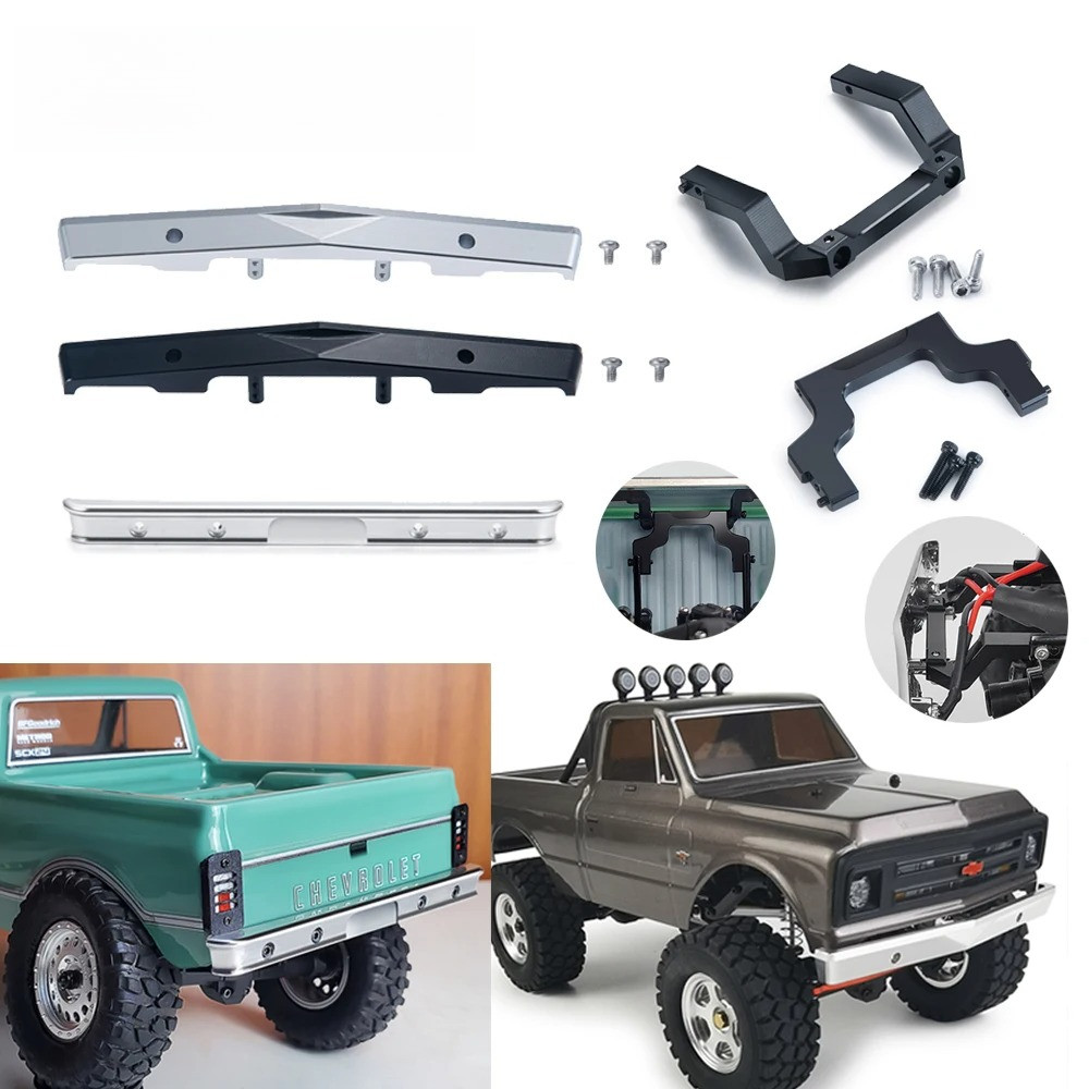 อลูมิเนียมด้านหน้าและด้านหลังกันชน Mount Bracket สําหรับ 1/24 Axial SCX24 AXI00001 Chevrolet C10 RC Crawler อะไหล่