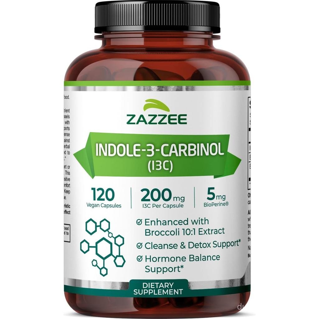 Zazzee High Absorption Indole-3-Carbinol (I3C), แคปซูลละ 200 มก., แคปซูลมังสวิรัติ 120 แคปซูล, ชั้น 
