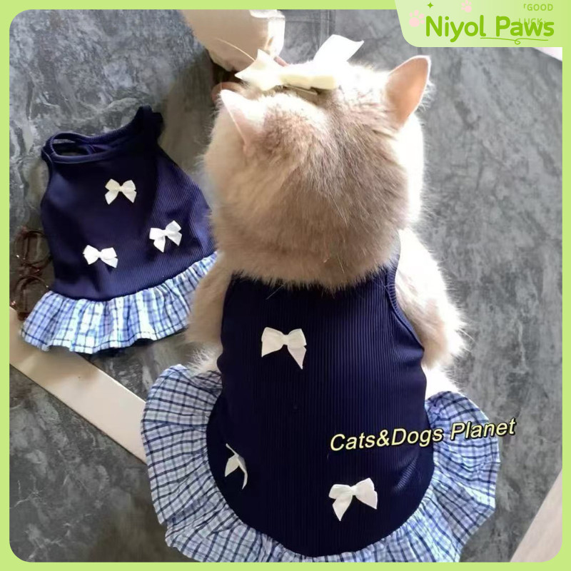 Preppy ฤดูใบไม้ผลิฤดูร้อนแมว Camisole ชุด Breathable Anti ไหลสําหรับ Ragdoll British Shorthair