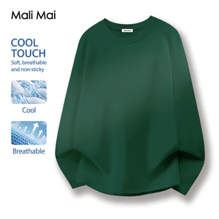ทรงหลวม แขนยาวคอกลม ผ้าคอตตอนผสมโพลีเอสเตอร์ เรียบง่าย 5 สี ไม่หด (ส่งเร็ว จัดส่งจากไทย)