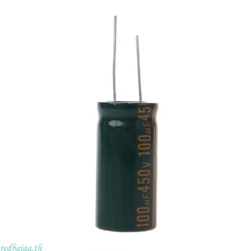 Redbaiaa 450V 100uF Capacitance Electrolytic Radial Capacitor ความถี่ต่ํา ESR