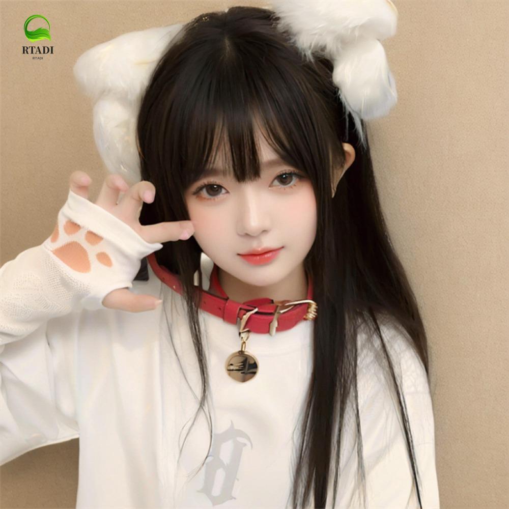 ปลอกแขนลายแมวน่ารักสไตล์Lolita, ทำจากผ้านุ่มระบายอากาศได้ดี, กันแดดแบบไม่มีฝ่ามือ ราคา ถูกที่สุด ดีลบีเคเค รูปภาพหลัก