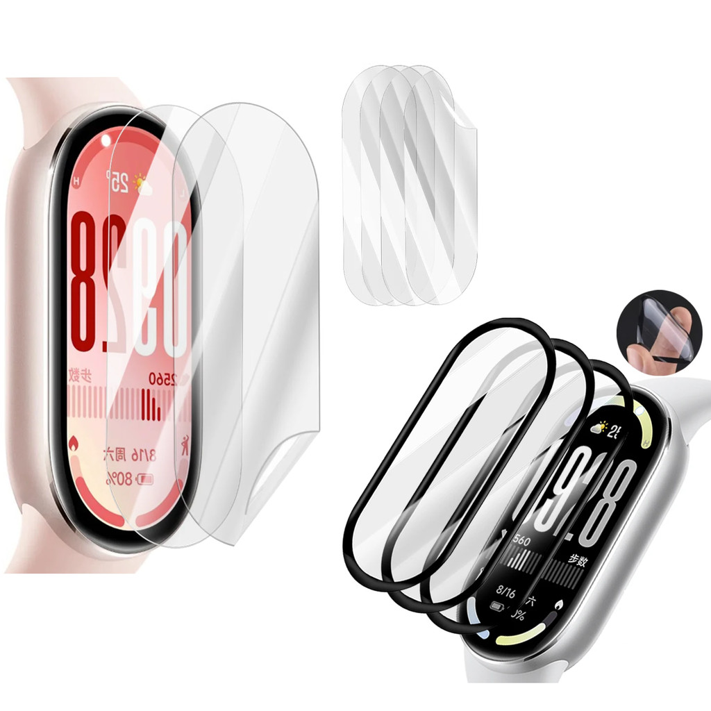 สําหรับ Xiaomi Smart Band 10 9 8 ฟิล์ม TPU นุ่มและ PMMA MiBand ป้องกันหน้าจอสําหรับ Mi Band 8 9 10 NFC