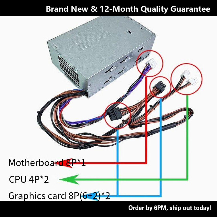 แหล่งจ่ายไฟ Dell ECT1250 EBT2250 XE3 XE4 3680 3660 XPS8960 500W 750W