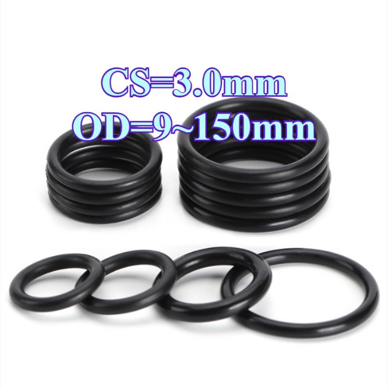 CS3.0mm แหวนซีลยาง O-ring O-ring OD9-150mm แหวนซีลน้ํามันไนไตรล์, ปะเก็นสีดํากันน้ําและทนอุณหภูมิสูง