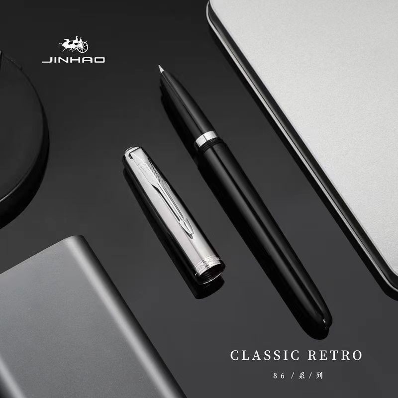 Jinhao 86 Dark Tip Fountain ปากกาคลาสสิกโบราณเกรดสามนักเรียนประดิษฐ์ตัวอักษร Fountain ปากกา ef Tip I