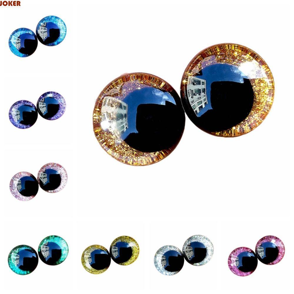 JOKER 10 ชิ้น/ล็อตของเล่น Glitter Safety Eyes, เครื่องซักผ้าการ์ตูนรอบ Glitter ของเล่นตา, ตุ๊กตาหมีต