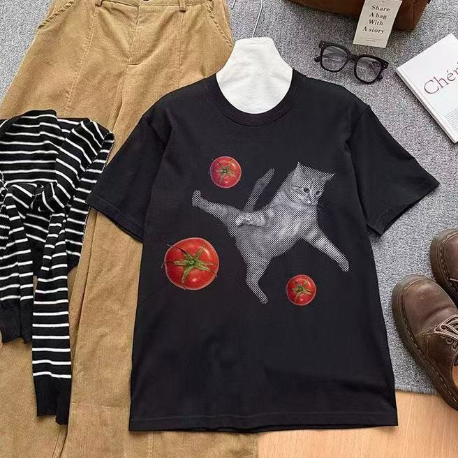 เสื้อยืดแขนสั้น unisex ลายผลไม้ สวมใส่สบาย จัดส่งรวดเร็วภายใน 24 ชั่วโมง ทันสมัยและใช้งานได้หลากหลาย มีไซส์ S-3XL