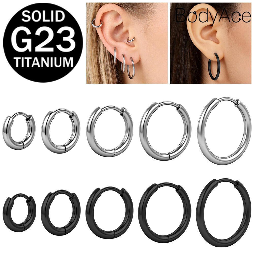 ต่างหูเจาะจมูก G23  titanium ขนาด 18G/20G สำหรับลิปและคอนช์ hoops