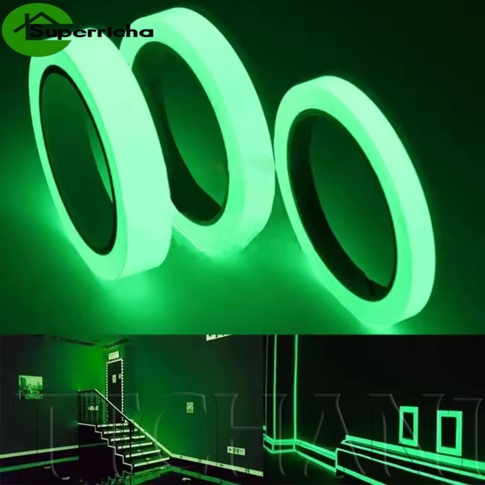 [ ที่โดดเด่น ] Glow in Dark Safety Tape เทปเรืองแสง | มีกาวในตัวกันน้ําสําหรับบันไดรักษาความปลอดภัยบ้าน | พีวีซีเตือนกลางคืนเรืองแสงตกแต่งที่ถอดออกได้และฉลากสวิทช์