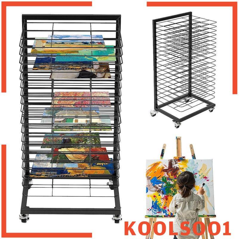 [Koolsoo1] Art Drying 18 ชั้นวางของแบบถอดได้ถือ A3 ขนาดงานศิลปะ Organizer Sleek Art