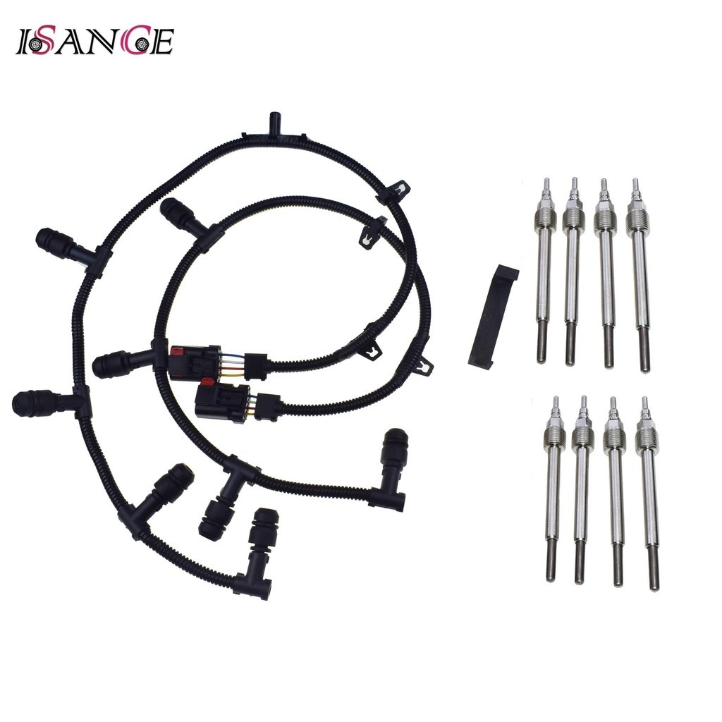 Glow Plug & ซ้ายขวาสายไฟชุดสําหรับ Ford 6.0L V8 ดีเซล E250 E350 E450 F250 F350 F450 F550 4C2Z12A690A