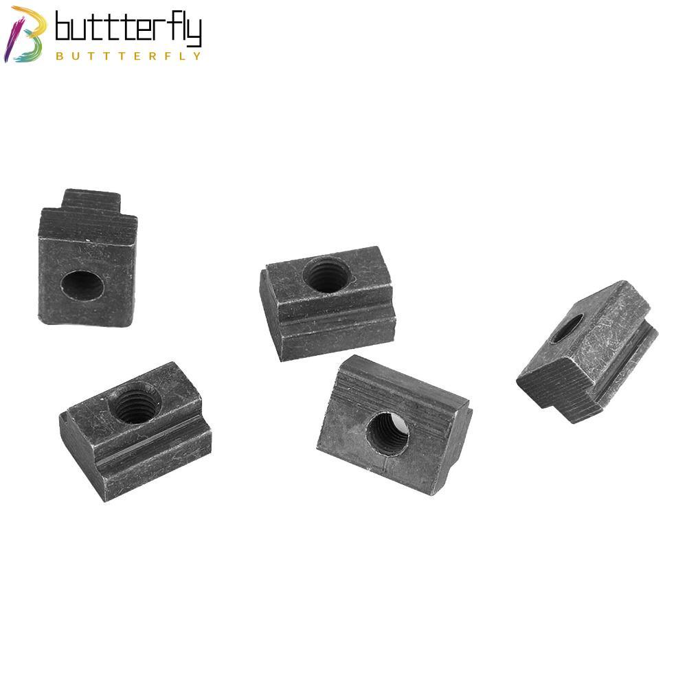 BUTTTERFLY 5 ชิ้น T Slot Nuts, เกรด 8.8 M8 ด้าย T-Slot Nut, 45 เหล็กคาร์บอนสีดําออกไซด์ค้อนหัว Faste