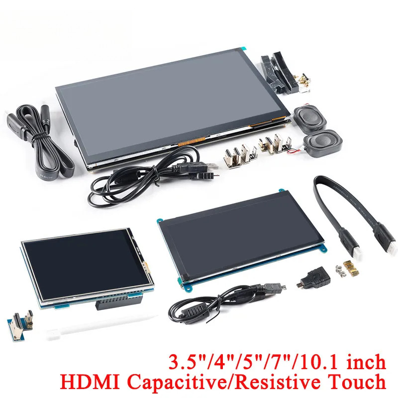 HDMI Capacitive Resistive หน้าจอสัมผัสจอแสดงผล LCD 3.5 "4" 5" 7" 10.1" นิ้ว 1024*600 800*480 สําหรับ
