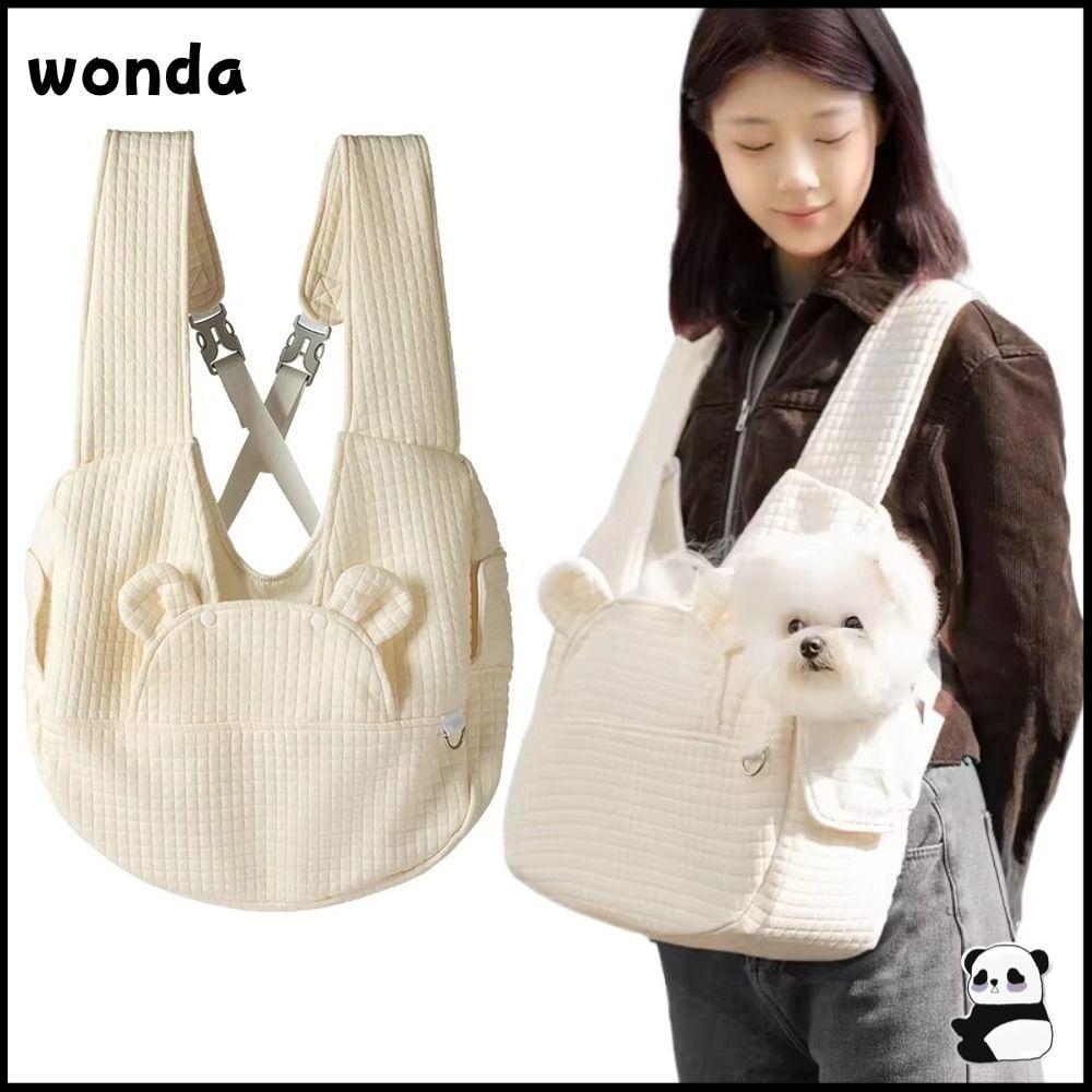 Wonda กระเป๋าสุนัข, กระเป๋าเป้สะพายหลังสัตว์เลี้ยงความจุขนาดใหญ่แบบปรับได้, กระเป๋าแมวแบบพกพาระบายอากาศได้อินเทรนด์กลางแจ้ง