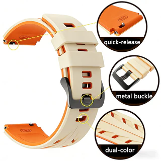 【เคส+สาย】กรณีสายยางคู่โทนสำหรับ Amazfit Bip 6 รูป้องกันเชลล์ป้องกันฝาครอบสายรัดกีฬาระบายอากาศสำหรับ Amazfit Bip 6