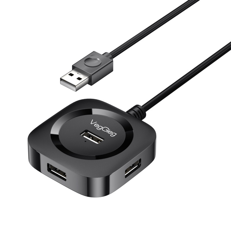 VegGieg USB Splitter One สําหรับ Four 2.0 สถานีเชื่อมต่อความเร็วสูงแล็ปท็อป Multi-Port HUB แบบพกพา