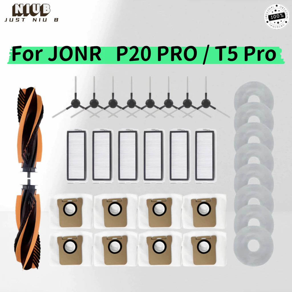 สําหรับ JONR P20 PRO /T5 Pro เครื่องดูดฝุ่นหุ่นยนต์อุปกรณ์เสริมหลักแปรงด้านข้าง Hepa Filter Mop ผ้าถุงเก็บฝุ่นเปลี่ยน