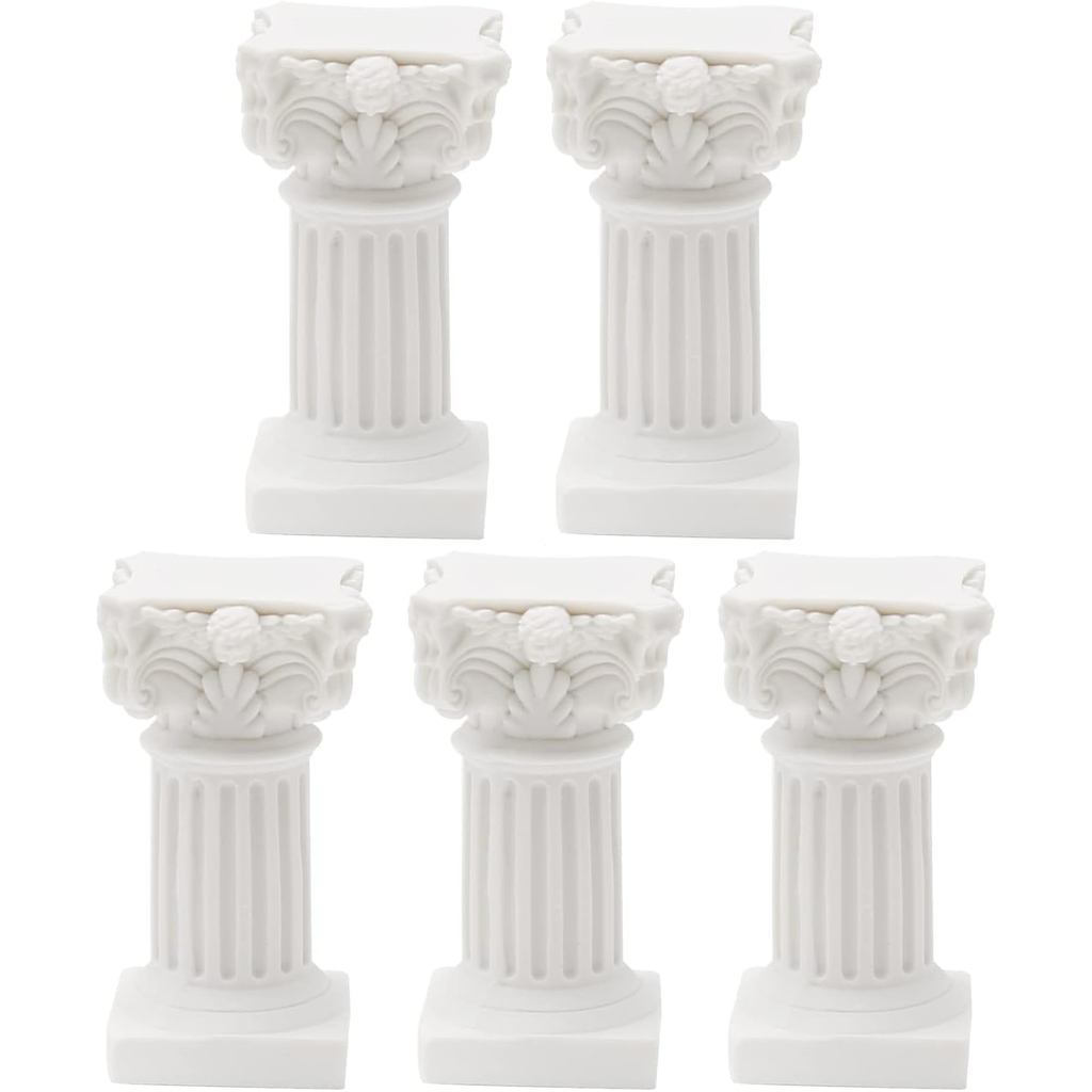 5 ชิ้น Mini เสาโรมันคอลัมน์กรีก,ตกแต่งคริสต์มาส,รูปปั้นกรีกตกแต่ง,เรซิ่นศิลปะเครื่องประดับสําหรับงาน