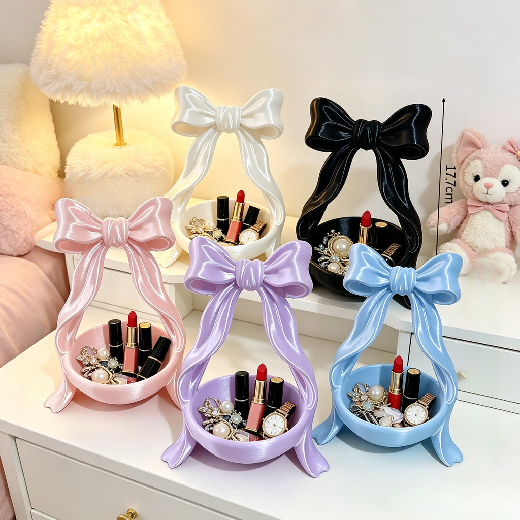 ถาดจัดเก็บเครื่องประดับพิมพ์ 3d Dopamine Bowtie ออกแบบกล่องเครื่องประดับสําหรับองค์กรเดสก์ท็อป