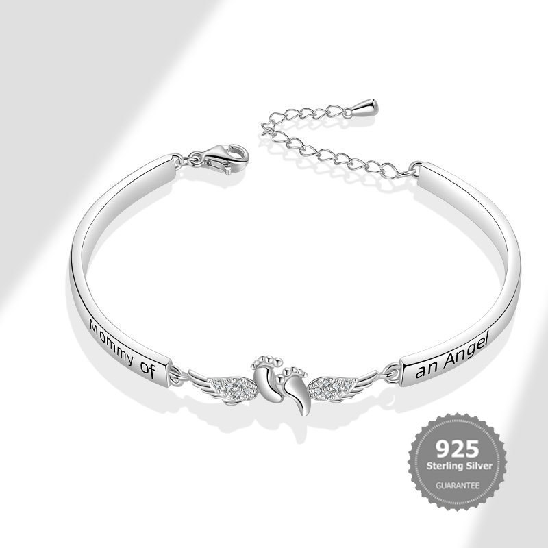 S925 Silver S925 Silver Angel wing foot and hand bracelet - ของที่ระลึกแฟชั่นสําหรับคุณแม่
