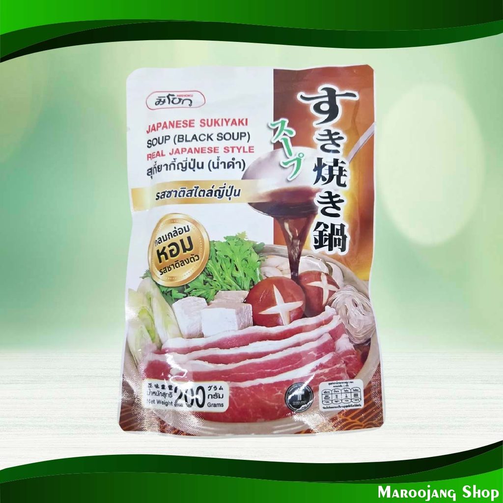 น้ำซุปสุกี้ยากี้ญี่ปุ่น(น้ำดำ) มิโชกุ 200 ก. Japanese Sukiyaki Soup (Black Soup) Mishoku