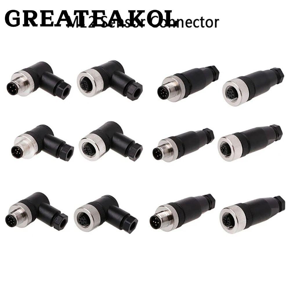 GREATESKOL M12 Sensor Connector, 4 5 8 Pin Connector M12 Aviation Plug, PG7 Sensor Plug สกรูกันน้ําเ