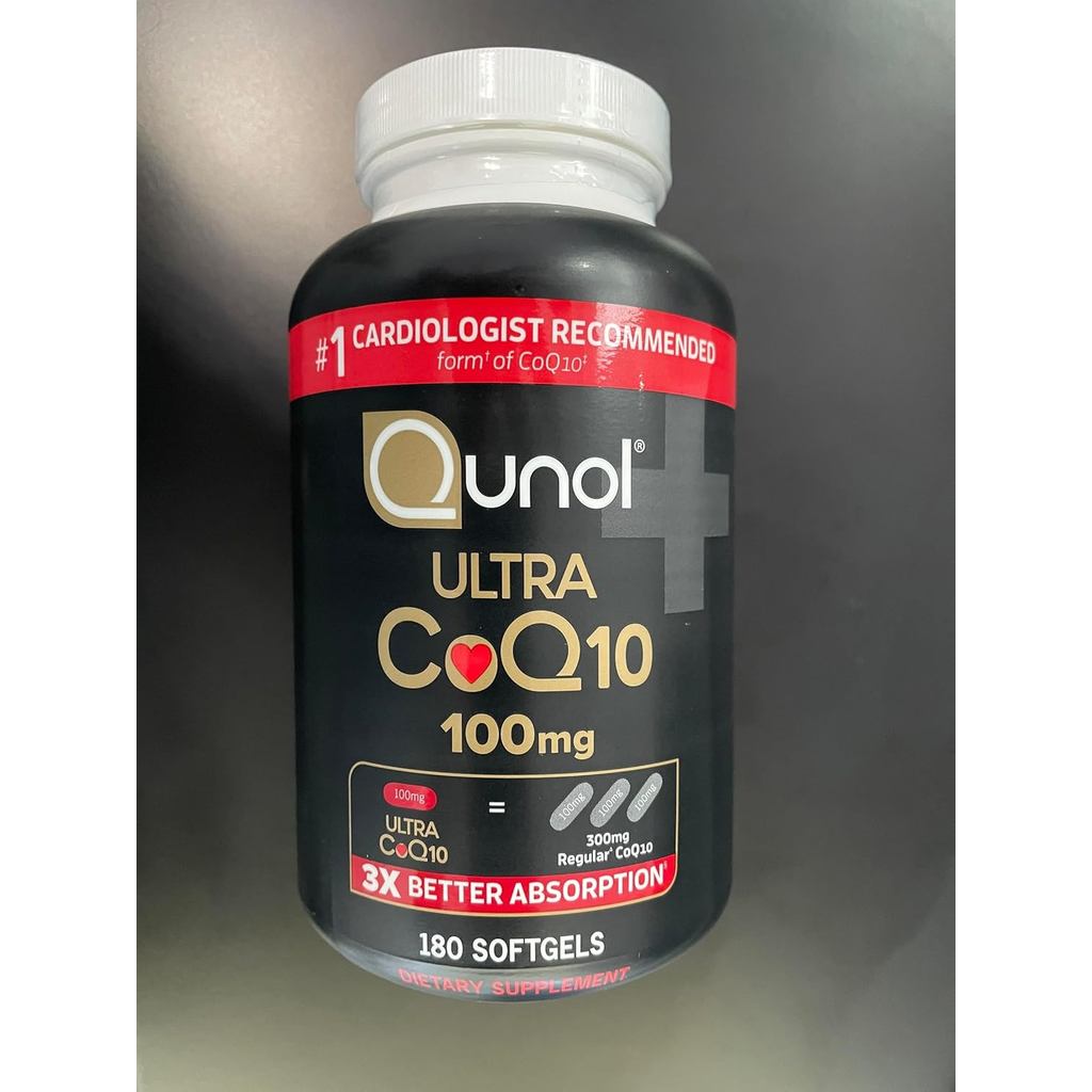 Qunol CoQ10 100mg Softgels Ultra 3X การดูดซึมที่ดีกว่า - ส่งเสริมสุขภาพหลอดเลือดและหัวใจ - สำหรับใช้