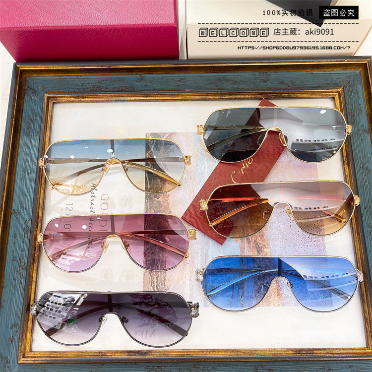 B18Y Cartie*r One-piece lens sunglasses, fashionable aviator goggles, integrated sunglasses ct0643