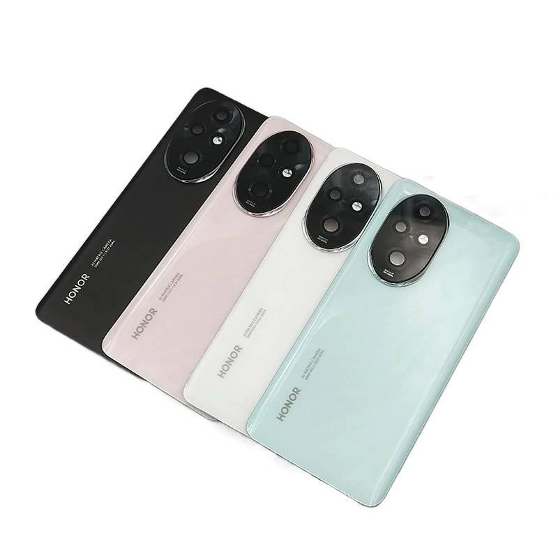 ฝาหลังแบตเตอรี่สําหรับ HONOR 200 Pro 5G ELP-NX9 แผงประตูด้านหลังพร้อมการเปลี่ยนเลนส์กล้อง + โลโก้