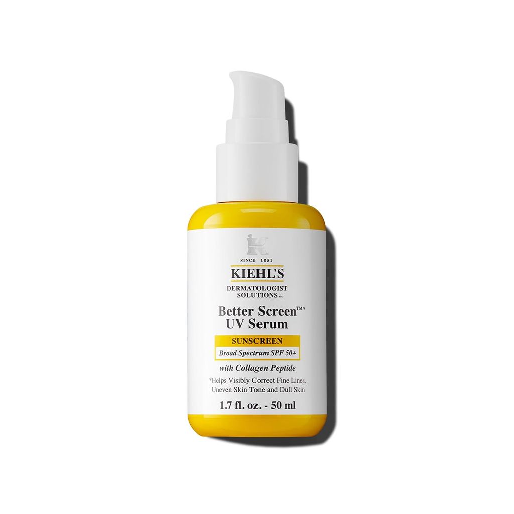 Kiehls Better Screen UV Serum SPF 50+, ครีมกันแดดผิวหน้าที่มองไม่เห็นพร้อมคอลลาเจนเปปไทด์, ตัวกรอง U