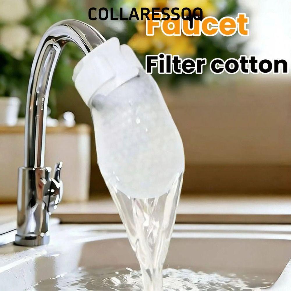 COLLARESSQQ 10/20/50 ชิ้นก๊อกน้ํากรอง,พร้อม T-strap Universal Faucet Filter Cotton, Anti-splash หนา Tap Water Filter Bag