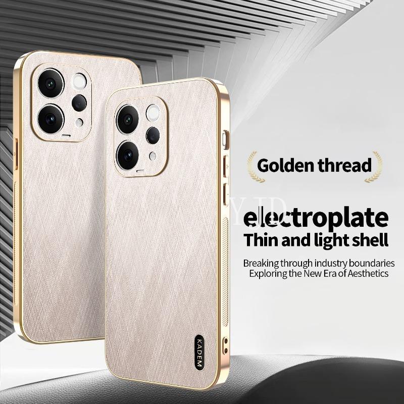 เคสสําหรับ Vivo V70 Elite Gold Silk Skin Electroplated กรอบ Anti-Drop เคสโทรศัพท์