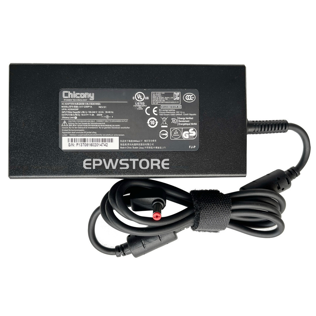 Chicony 19.5V 11.8A 230W AC Adapter Charger สําหรับ Acer Nitro 5 AN515-58-77Z2 230W
