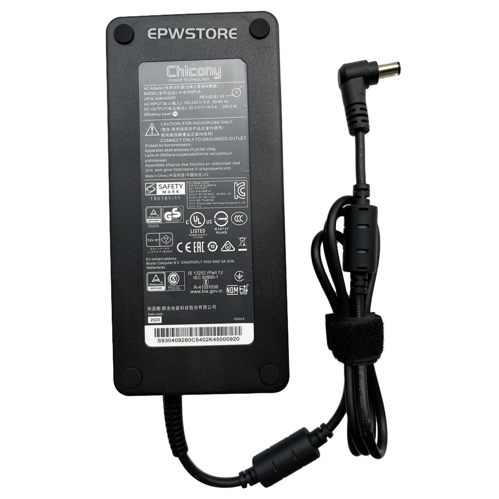 CHICONY 280W AC Adapter Charger สําหรับ HP S430c 43.4 นิ้วโค้ง Ultrawide Monitor