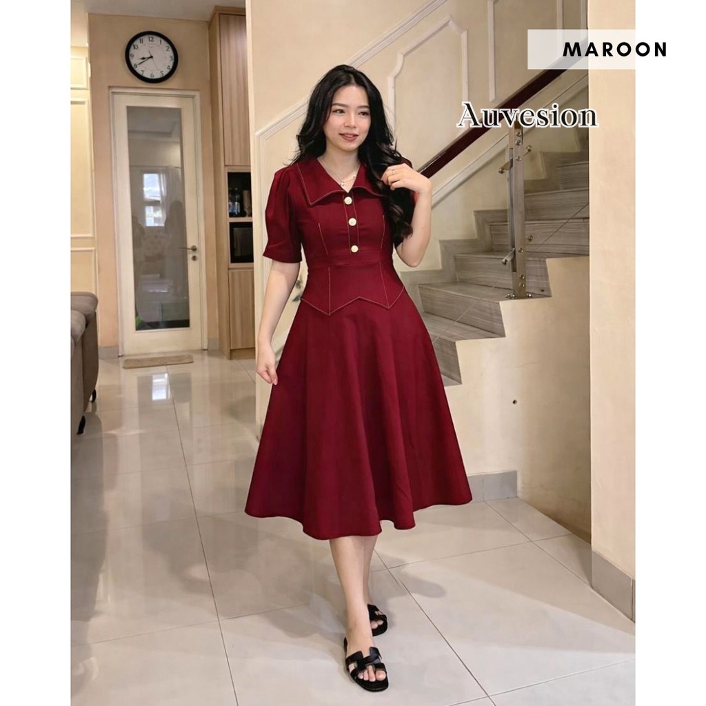AUVESION Karlyn Soft Jeans Midi Dress 6405 | ชุดเดรสผู้หญิงลําลอง
