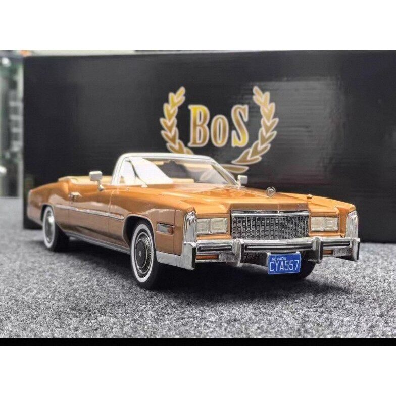 1/18 Bos Cadillac Eldorado Convertible Deluxe รถรุ่น Cadillac Eldoor Convertible 1976 Bronze โลหะทอง
