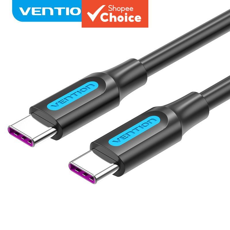 Vention 5A สาย Type C PD 100W Fast Charging USB 2.0 C Male to C Male 480Mbps Data Cord