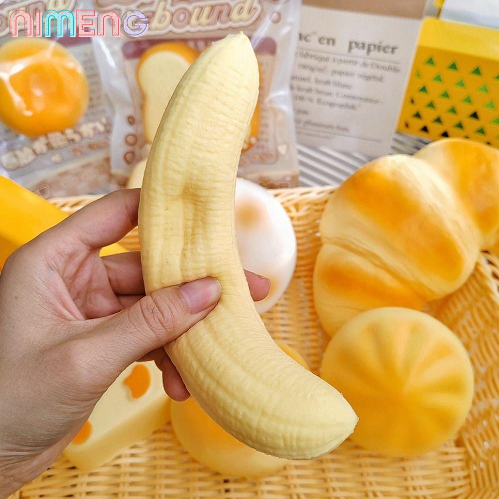 NIMENG ของเล่นสกุชชี่เนื้อกล้วย, นุ่มความเครียดบรรเทาเนื้อกล้วย Squishy Pinch Le, ของขวัญช้า Rising ผ่อนคลายมือผ่อนคลาย Squishy ของเล่นตกแต่งบ้าน