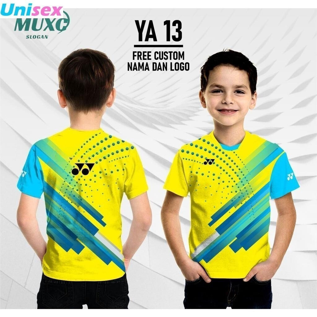 เสื้อยืดโยเน็กซ์สำหรับเด็กเล่นแบดมินตัน แขนสั้น แห้งไว