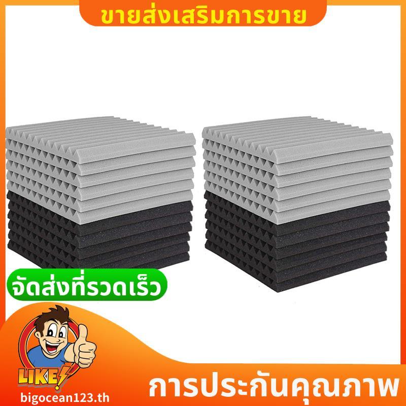 24 ชิ้น Acoustic Foam Board,Studio Wedge Tile,โฟมอะคูสติก Soundproof Pyramid Studio Treatment แผงผนั